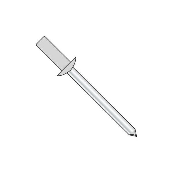Newport Fasteners Blind Rivet, Dome Head, 5/32 in Dia., 0.540 in L, Aluminum Body, 5000 PK 464840 - main